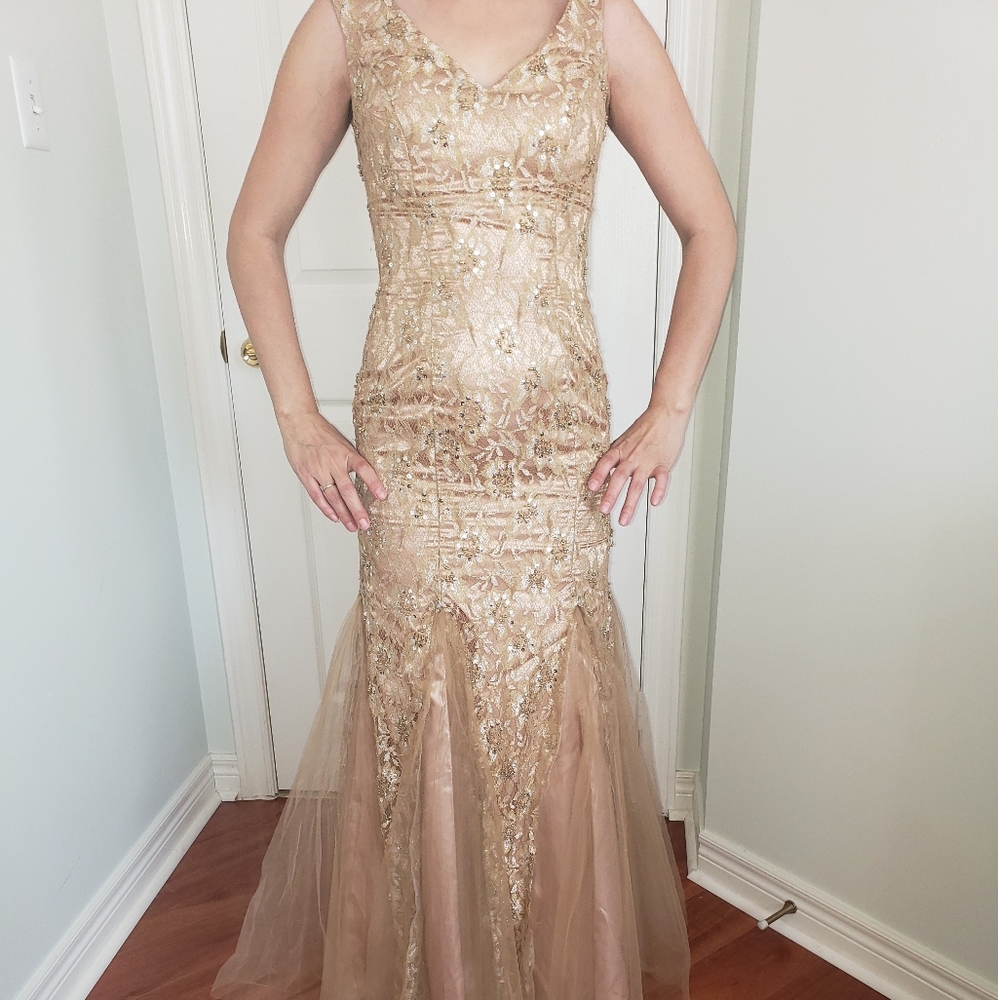 Gold shiny dress
